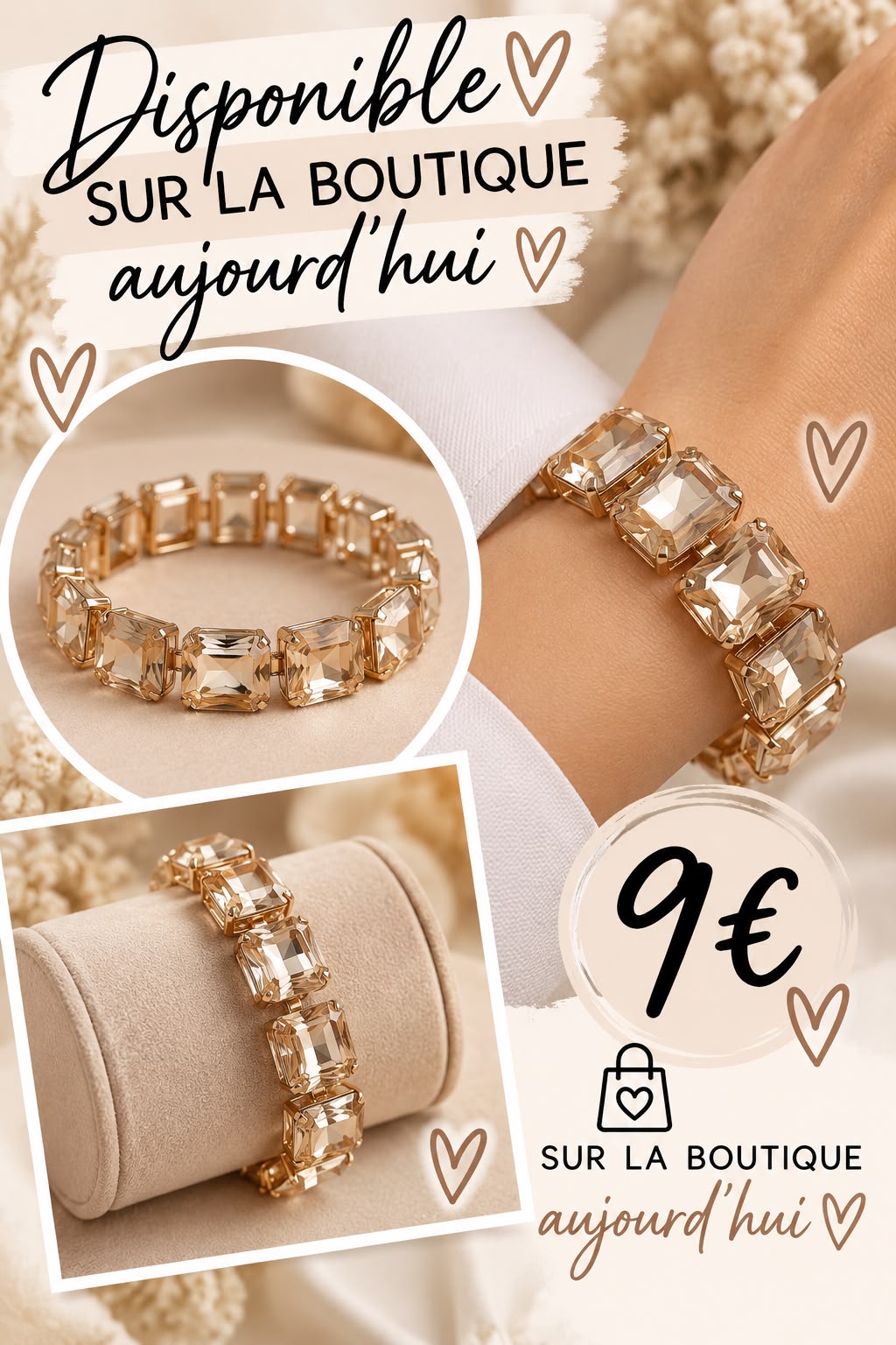 Bracelet verre champagne