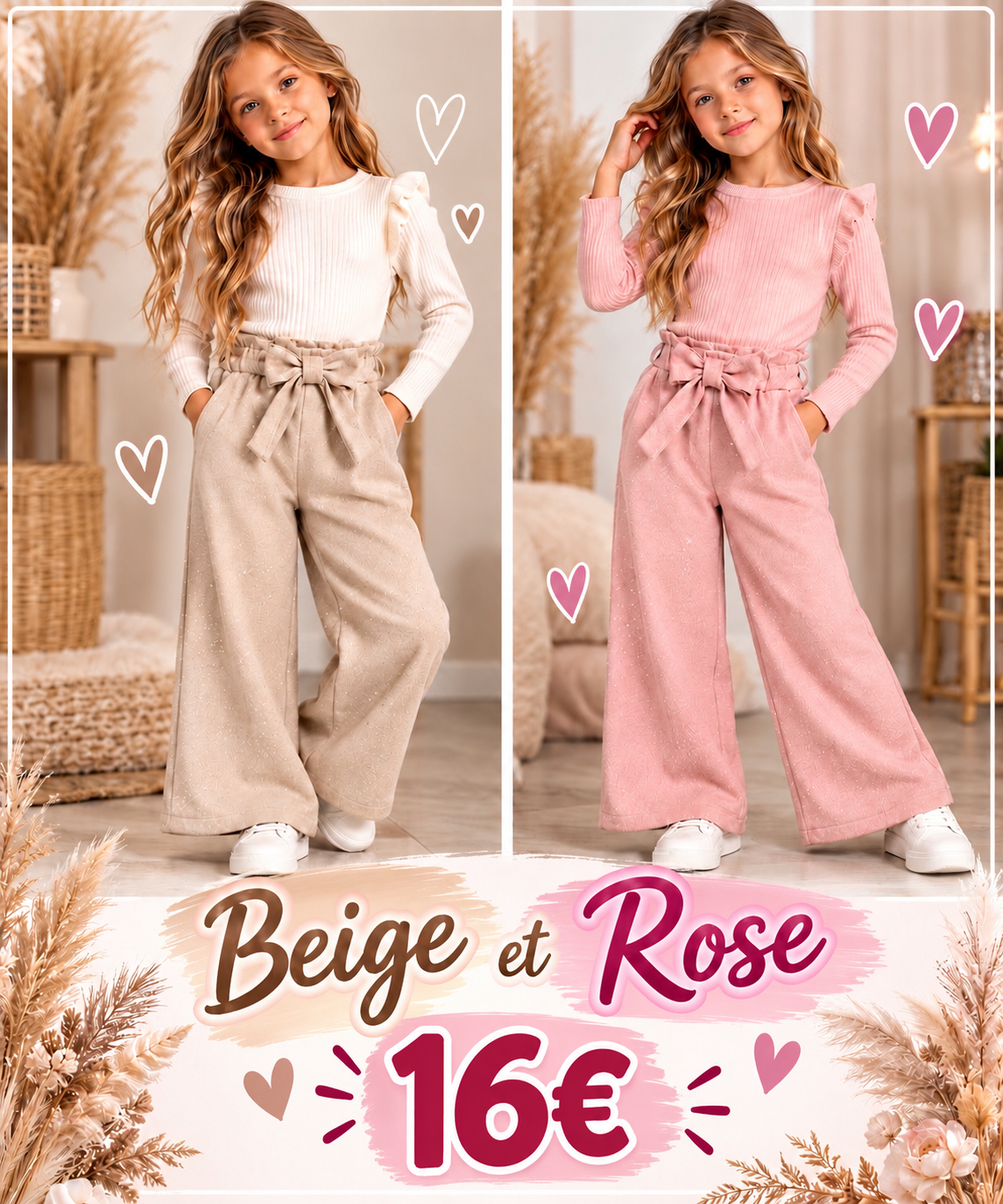 Pantalon palazzo beige