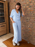Ensemble chemise Crop & pantalon fluide