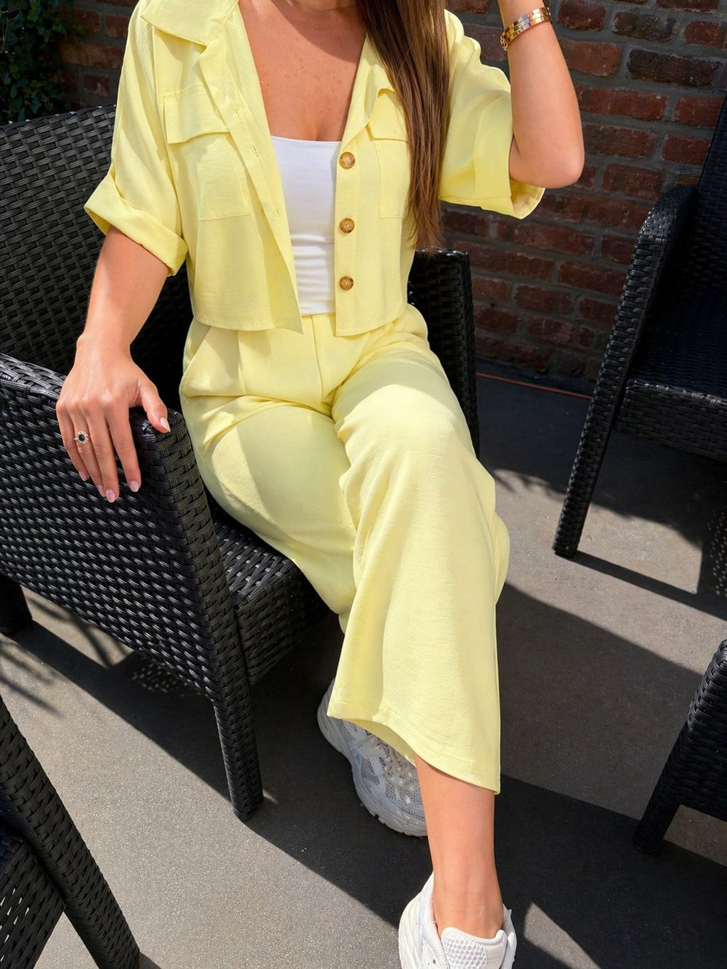 Ensemble chemise Crop & pantalon fluide