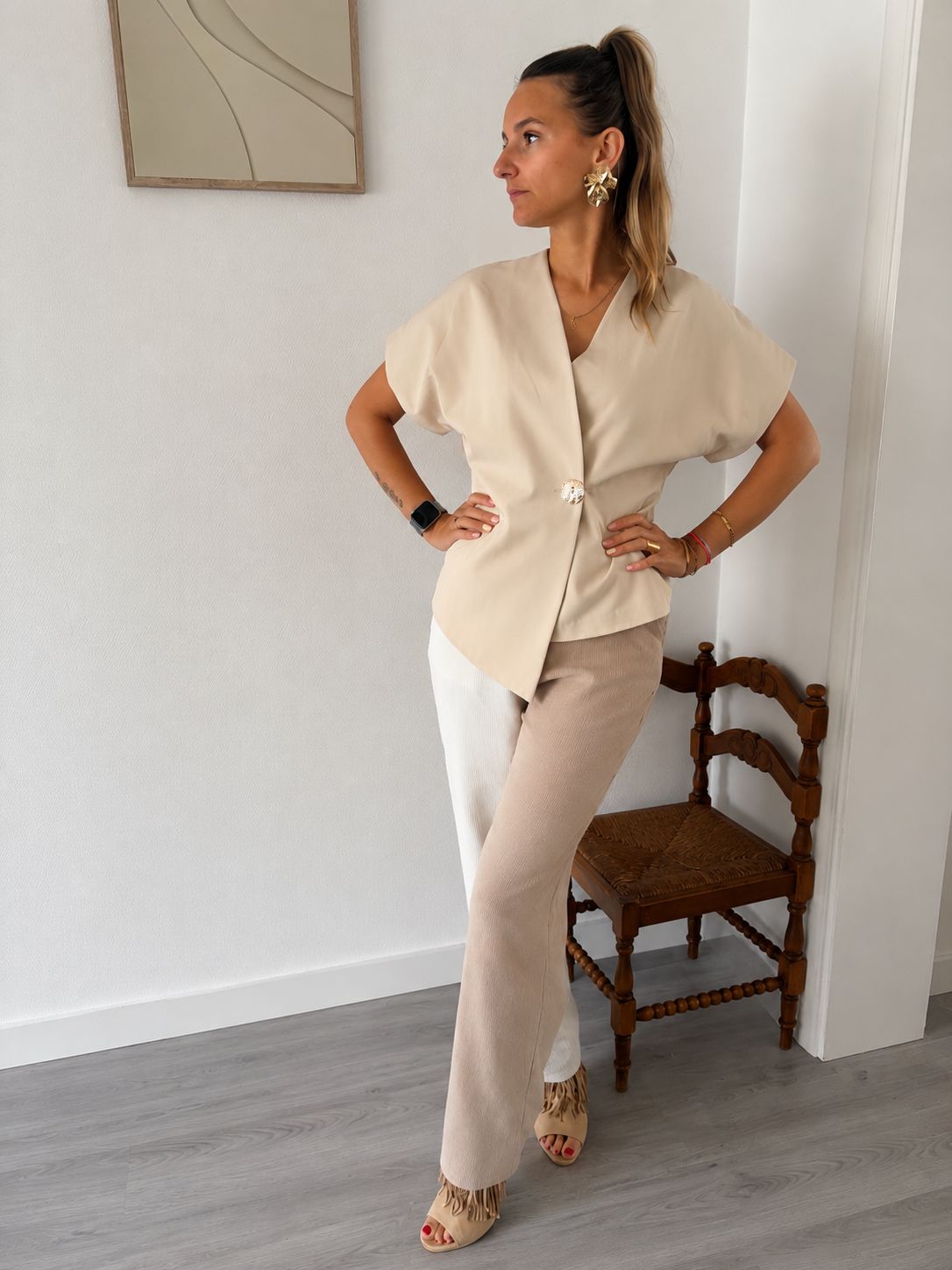 Gilet Elégant Beige