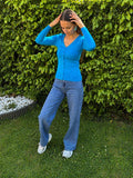 Gilet manches longues bleu foncé