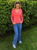 Gilet manches longue rose