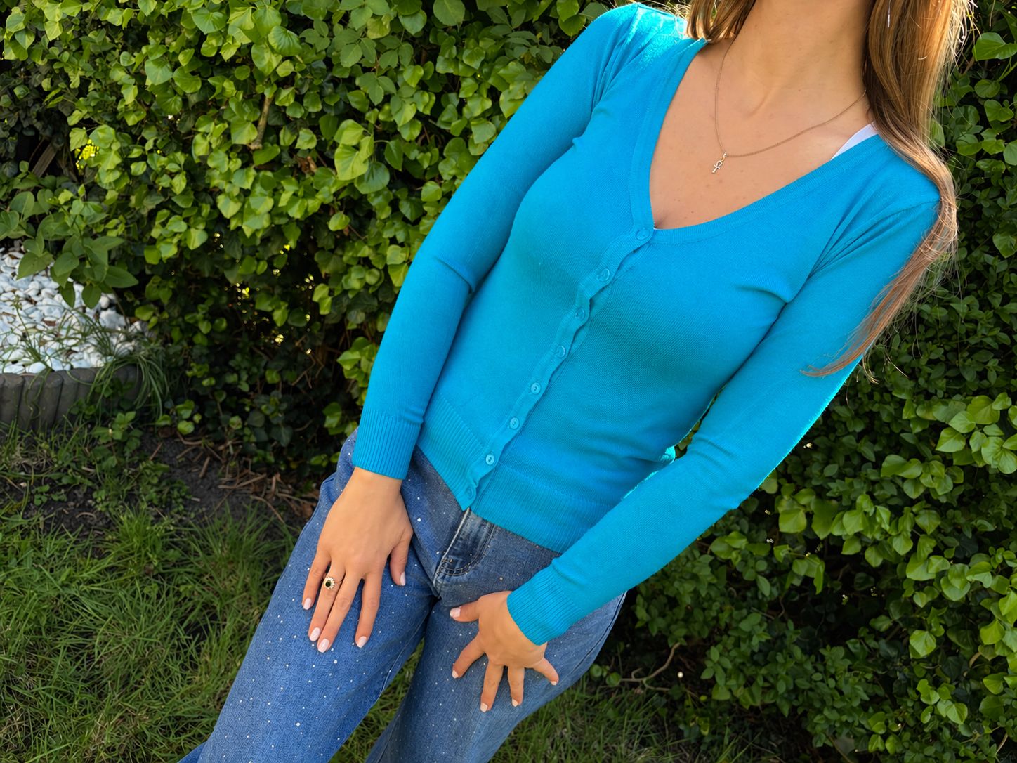 Gilet manches longues bleu clair