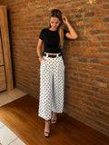 Pantalon large à pois