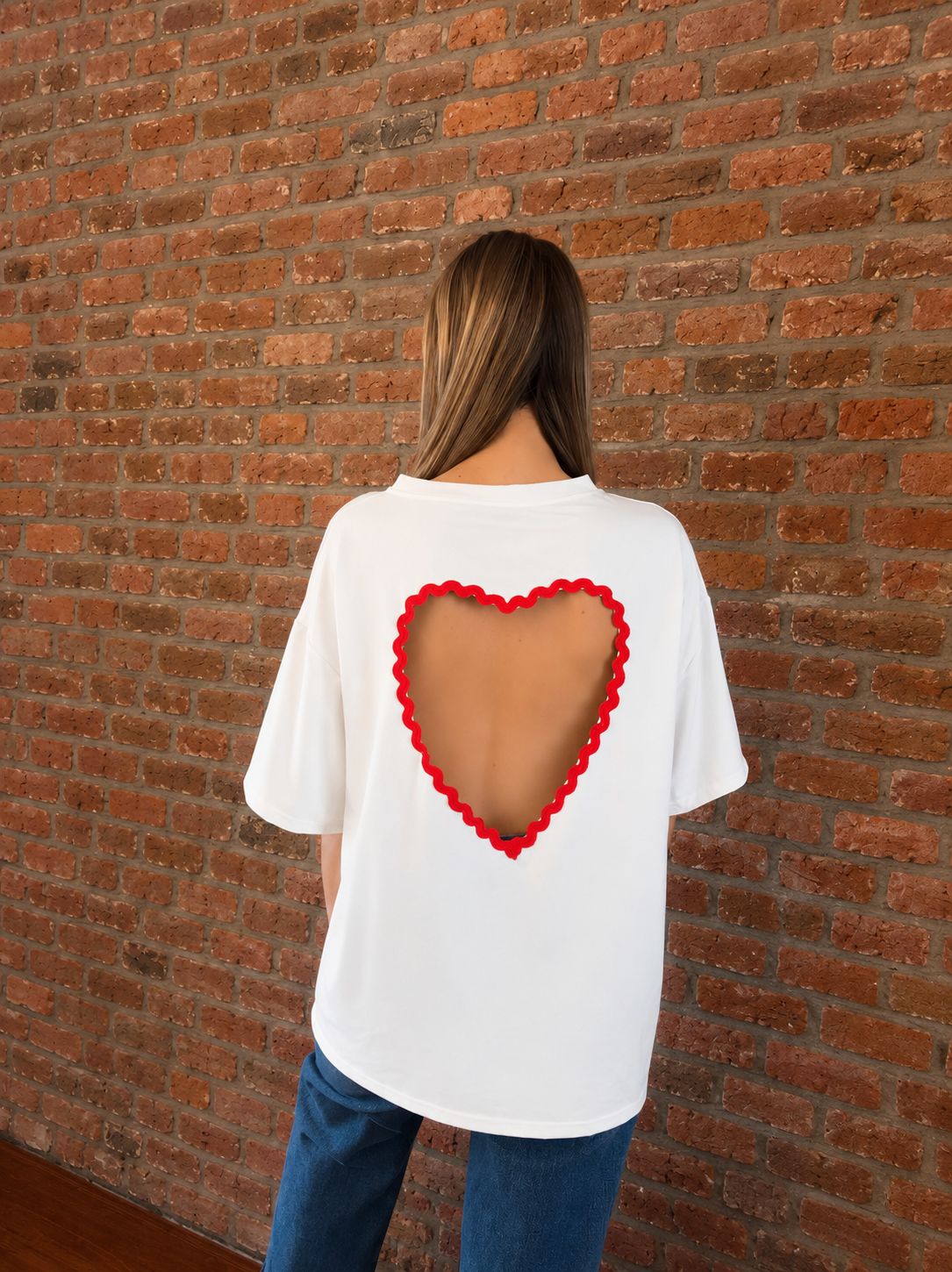T-shirt Cœur blanc