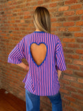 T-shirt Cœur rayure