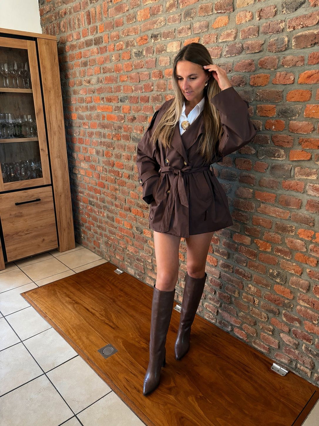 Veste ceinturée mi-long