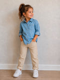Chemise fille broderie cœur
