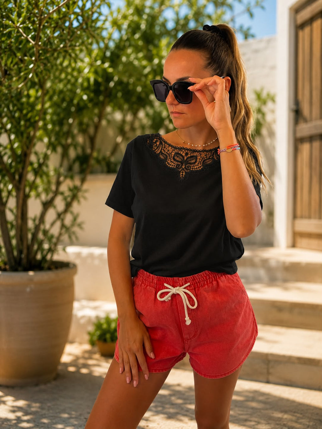 T-shirt col bâteau