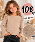 Top fille taupe